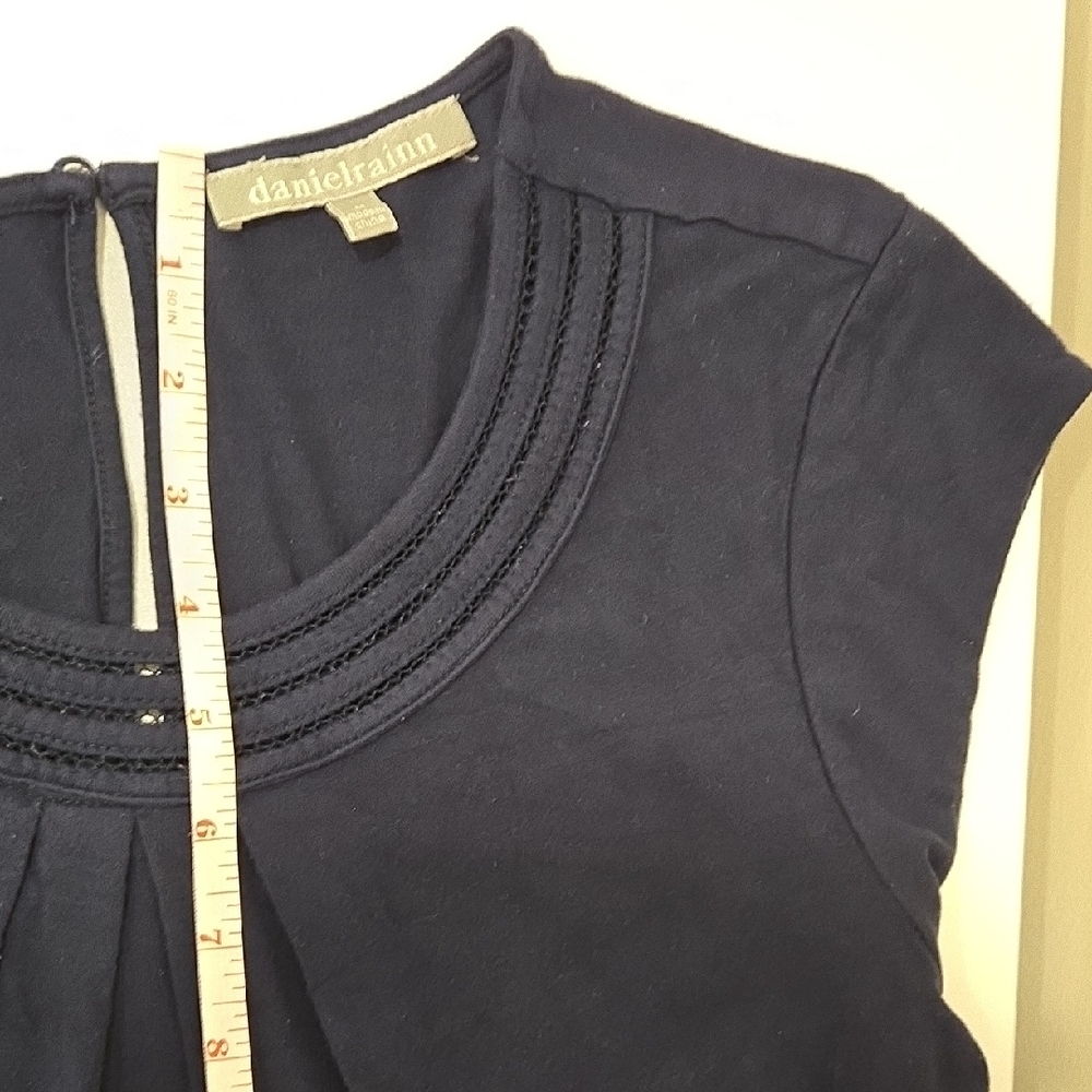 Daniel Rainn Dark Blue Short Sleeve Top - Picture 10 of 14